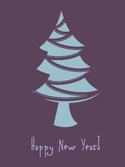 New Year and Christmas minimalistic cards, holiday simple poster