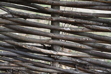 Background from a fragment of a wicker fence.
