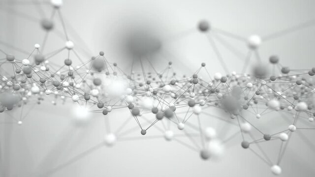Biology structure lines and particles, 3d rendering.