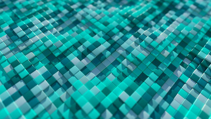 Abstract background of stone colorful cubes with random offset effect. 3d illustration