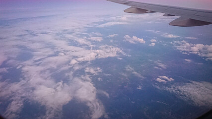 Fototapeta premium View From The Airplane Window During The Flight