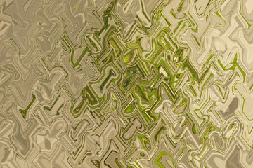 Abstract zigzag pattern with light green waves. Artistic image processing created by photograph of maple leaves. Beautiful multicolor pattern in green, beige tones. Background image
