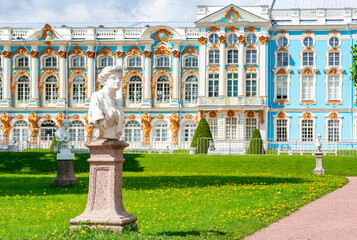 Statues in Catherine park in Tsarskoe Selo (Pushkin), Saint Petersburg, Russia