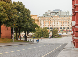 Manezhnaya square and hotel "National' in Moscow, Russia