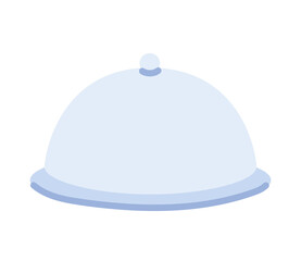 classic cloche plate for food service on white background