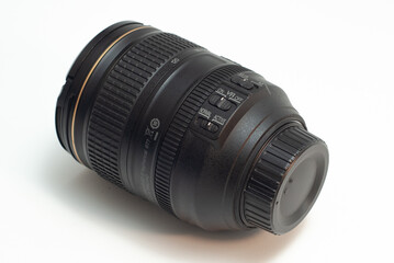 Fototapeta premium DSLR Camera Zoom Lens isolated on white