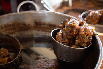 Fototapeta rustic mexican american pork carnitas, carnitas de puerco obraz