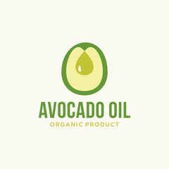avocado oil. logo for Organic product.premium vector