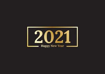 2021 golden figures on black background. Background for calendar or web banner.