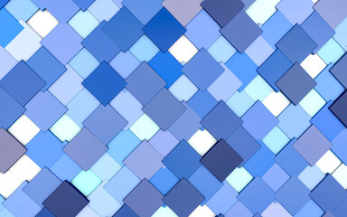 Seamless geometric background from quadrangles texture. 3d render illustration.
