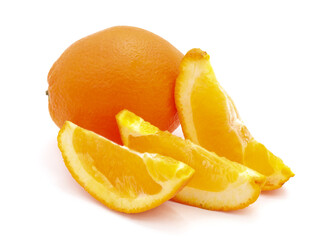 Orange and its slices.