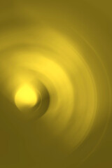 Abstract twisted twirl in golden yellow with light at the end