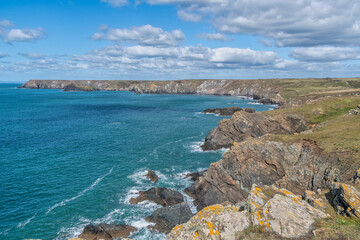 Fototapeta na wymiar Coastline around Lizard point in Cornwall England