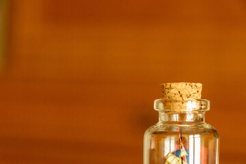 Bottle on a brown paper