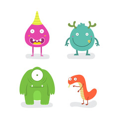 Obraz na płótnie Canvas Funny Bundle Of Mascot Design Monster