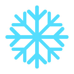 Blue snowflake icon. Freeze symbol. Vector illustration isolated on white background.