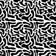
Vector black abstract seamless pattern. Repeat pattern with black abstract shapes