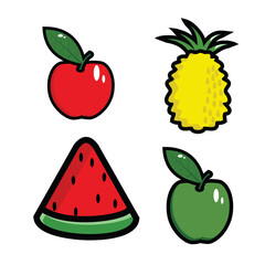 vector of delicious and nutritious fruit, assorted fruit colors