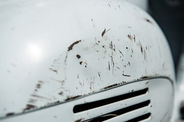 Gebrauchte scooter mit Gebrauchsspuren.