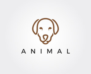 minimal dog logo template - vector illustration