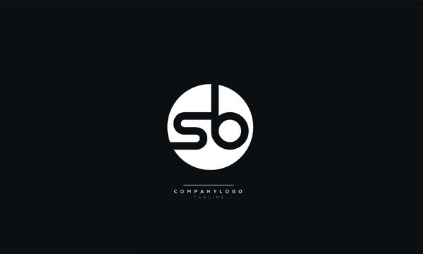 White sb Letter Business Logo Design Alphabet Icon Vector Monogram