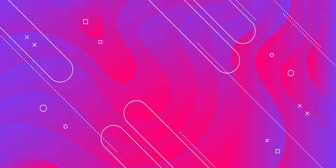 Modern Abstract Background with Wave, Memphis Element and Gradient Color.