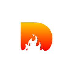 D Letter Flame Logo Design Template Inspiration, vector.