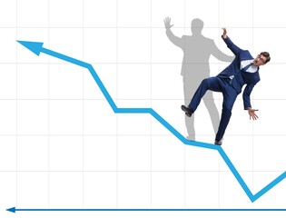 Businessman and his shadow in business concept