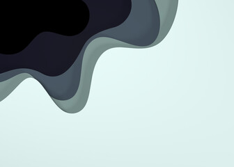 Banner template with abstract background and paper cut shapes.