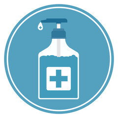 Vector blue liquid disinfection pump bottle.To see the other disinfectant illustrations , please check Pandemic collection.