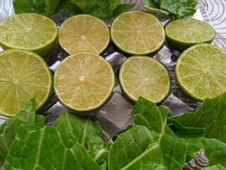 lime slices on a plate