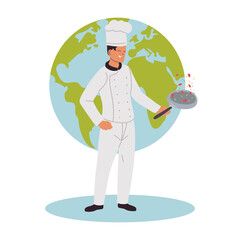 professional chef in uniform in the world