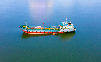 A ship moored in the bay