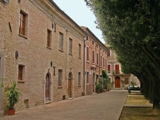 Fototapeta na wymiar Italy, Marche, Corinaldo downtown medieval street. 