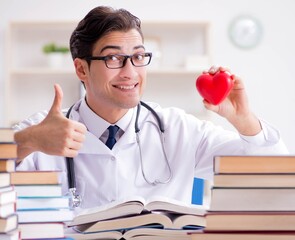 Medical student preparing for university exams