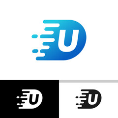 U Speed Logo Design Template Inspiration, Fast, Vector, Illustration.