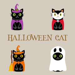set of cute halloween icons