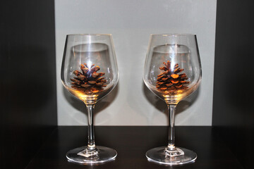 Dried pine nuts in a glass