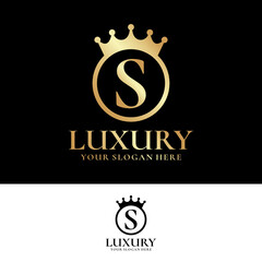 S Letter Luxury Logo Design Template Inspiration, Vector.