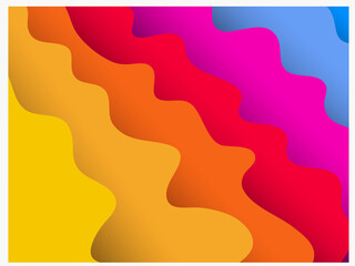Abstract colorful background with vibrant colors and shadow for a depth. Vector illustration.