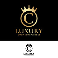 C Letter Luxury Logo Design Template Inspiration, Vector.