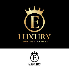E Letter Luxury Logo Design Template Inspiration, Vector.