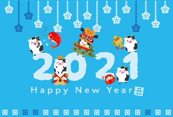 2021　年賀状　丑