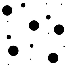 black circles on a white background, pattern for fabric, Wallpaper, cover