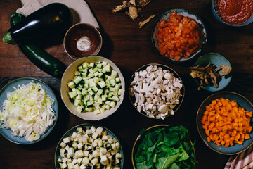 mise en place food - preparando comida