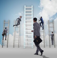Career progression concept with various ladders