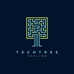 Tech tree logo design inspiration symbol vector template