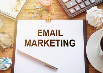 EMAIL MARKETING word written on office paper