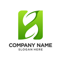 H Letter Leaf Logo Design Template Inspiration, Vector.