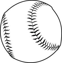 Professional Baseball Vector / Line Drawing. Icon, Logo, Design, Element